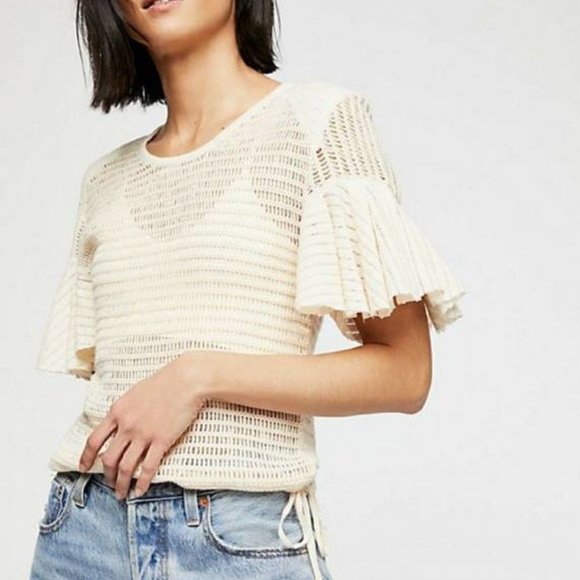 Free People Tops - Free People Babes Only Cream Open Knit Top